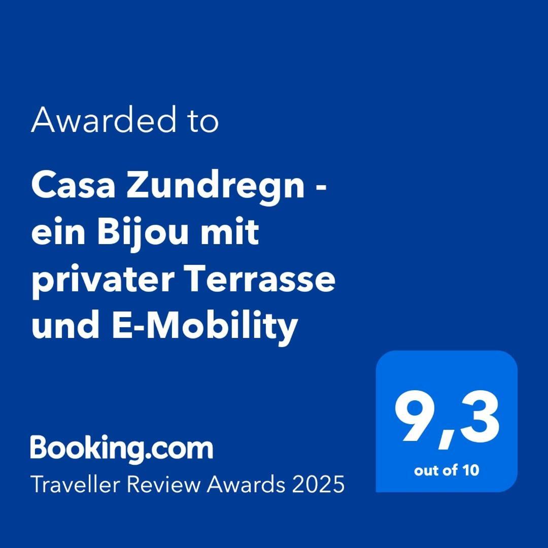 Casa Zundregn - Ein Bijou Mit Privater Terrasse Und E-Mobility Apartamento Savognin Exterior foto